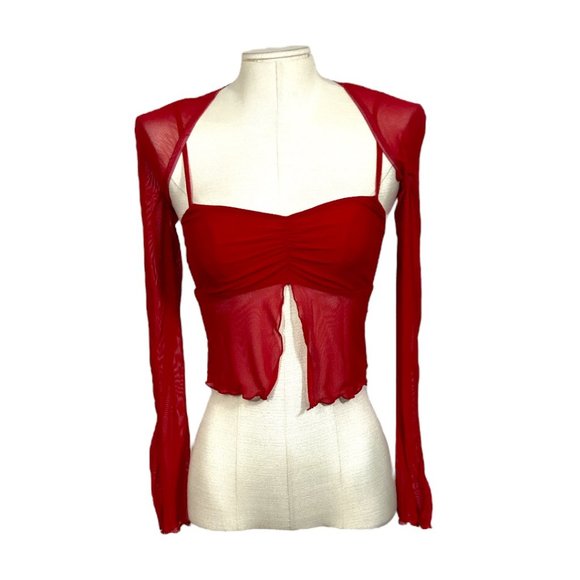 Princess Polly Tops - Princess Polly Tallah Two Piece Bolero Top Red US 4 New